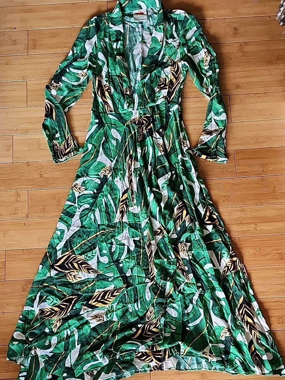 FARM Rio Green Tropical Leaf Maxi Dress - Picture 2 of 14
